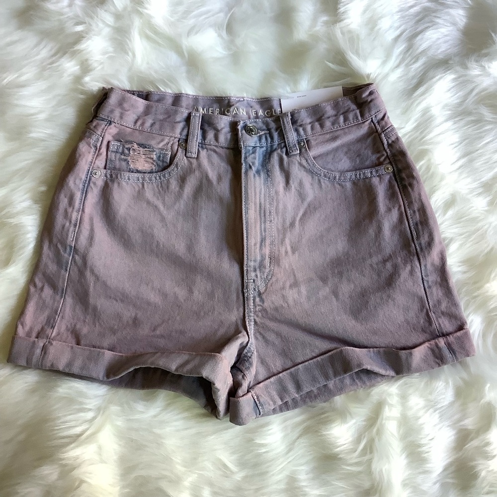 NWT American Eagle Outfitters Mom Short purple wash high rise 4